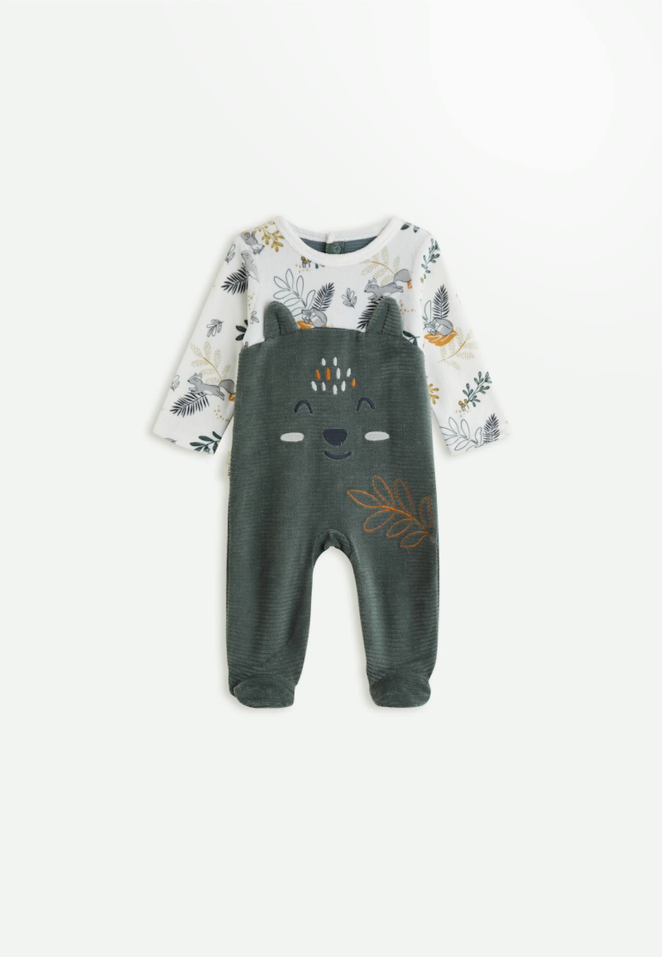 Pyjama Bébé En Velours Elliott Vert