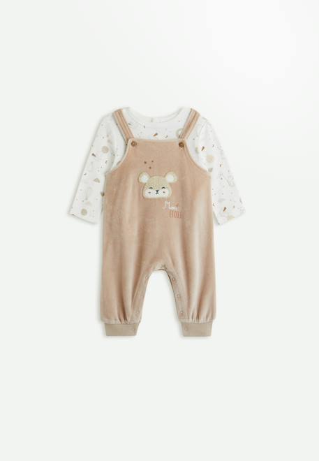 Bébé-Ensemble salopette bébé en velours et t-shirt eliah