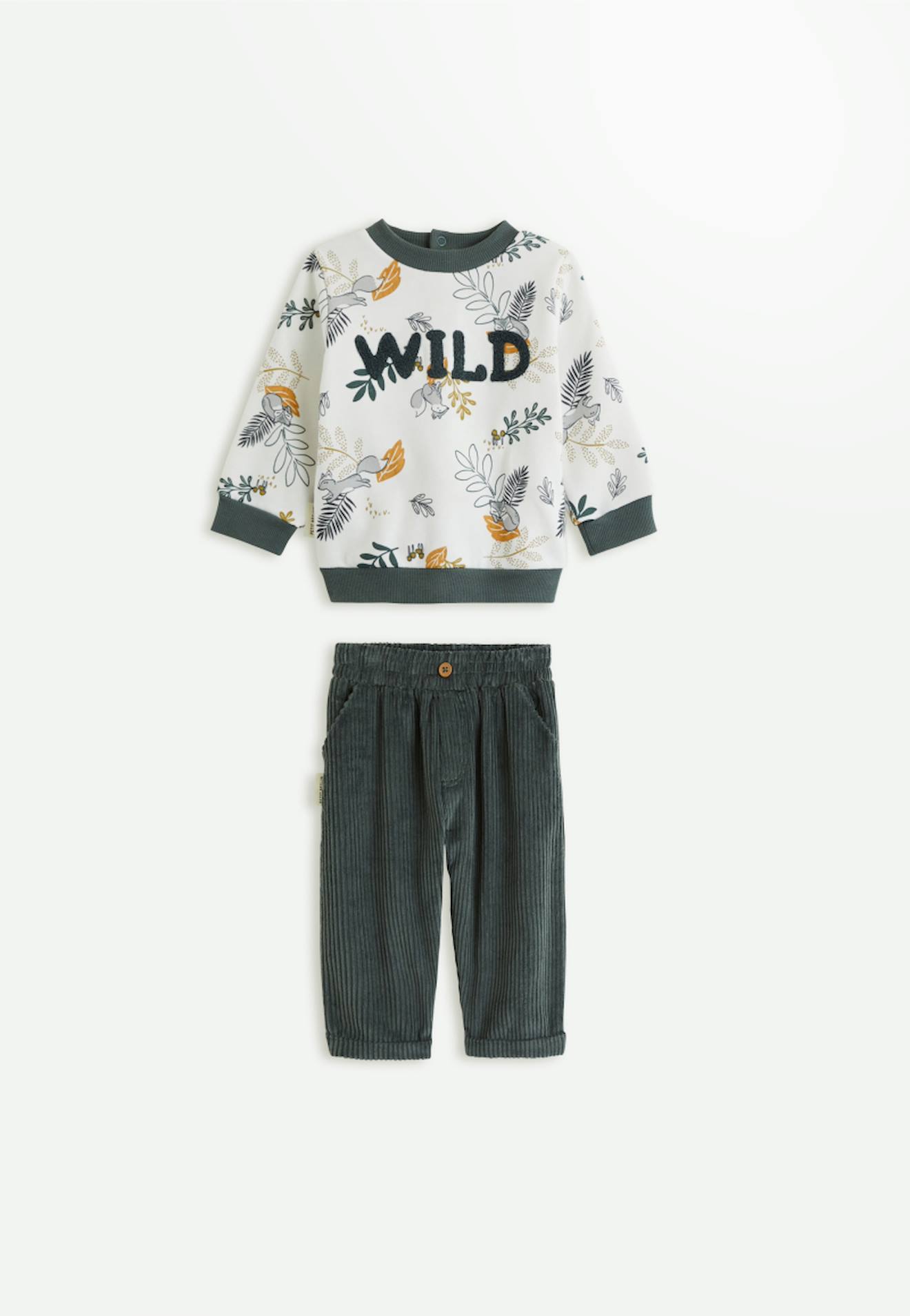 Ensemble Bb Sweat Et Pantalon En Velours Ctel Elliott Vert 30$