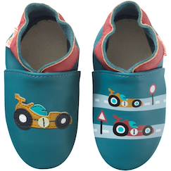 Chaussures-Chaussures bébé 17-26-Chaussons bébé cuir souple valentin la formule 1