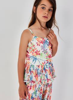 -Blouse fille imprimé feuille