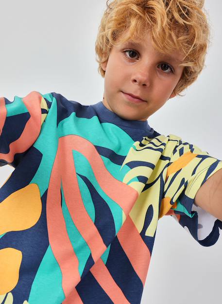 Garçon-T-shirt en coton pour enfant imprimé