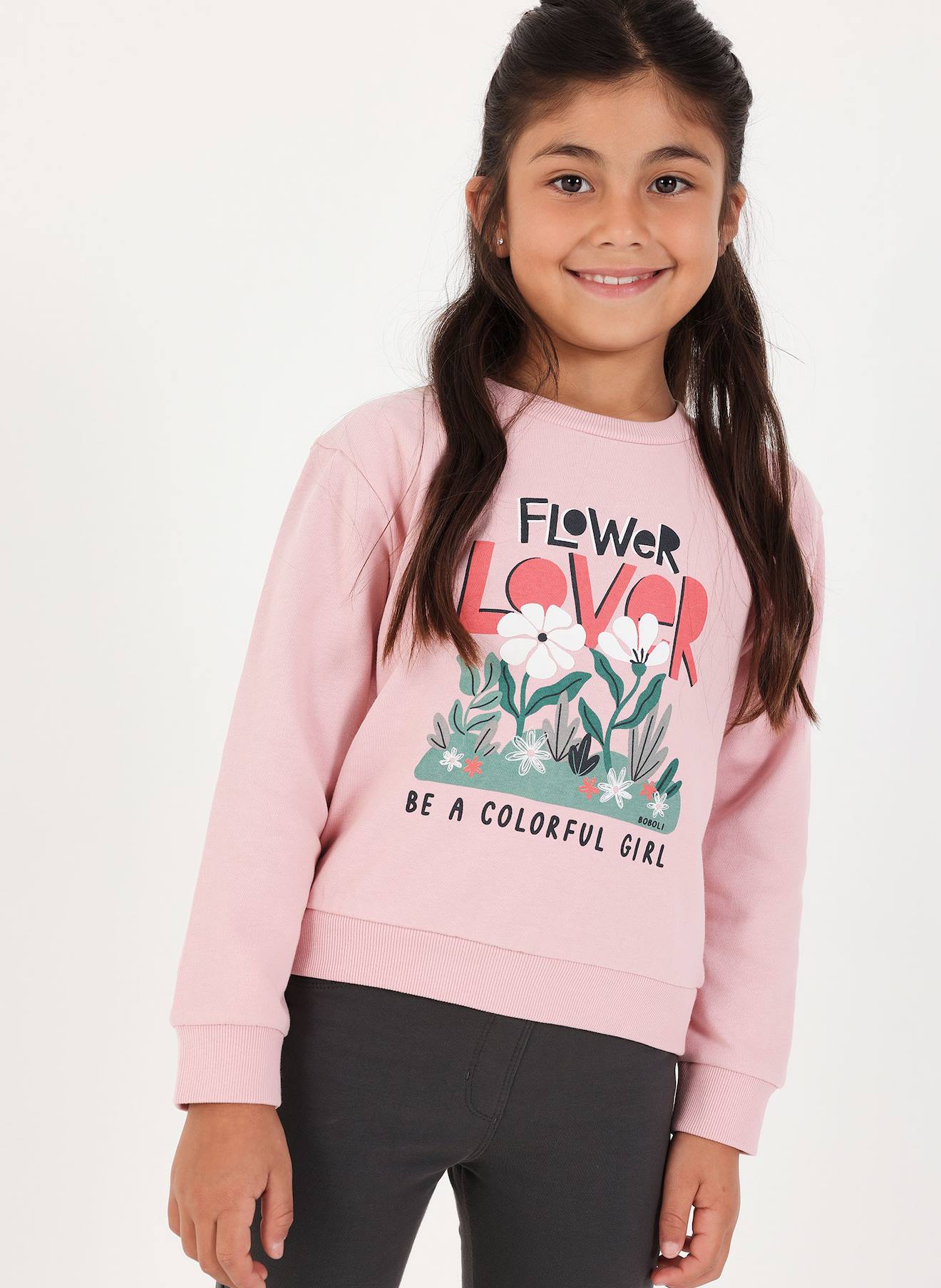 Ensemble Fille En Maille Imprim Fleurs Pink 40$