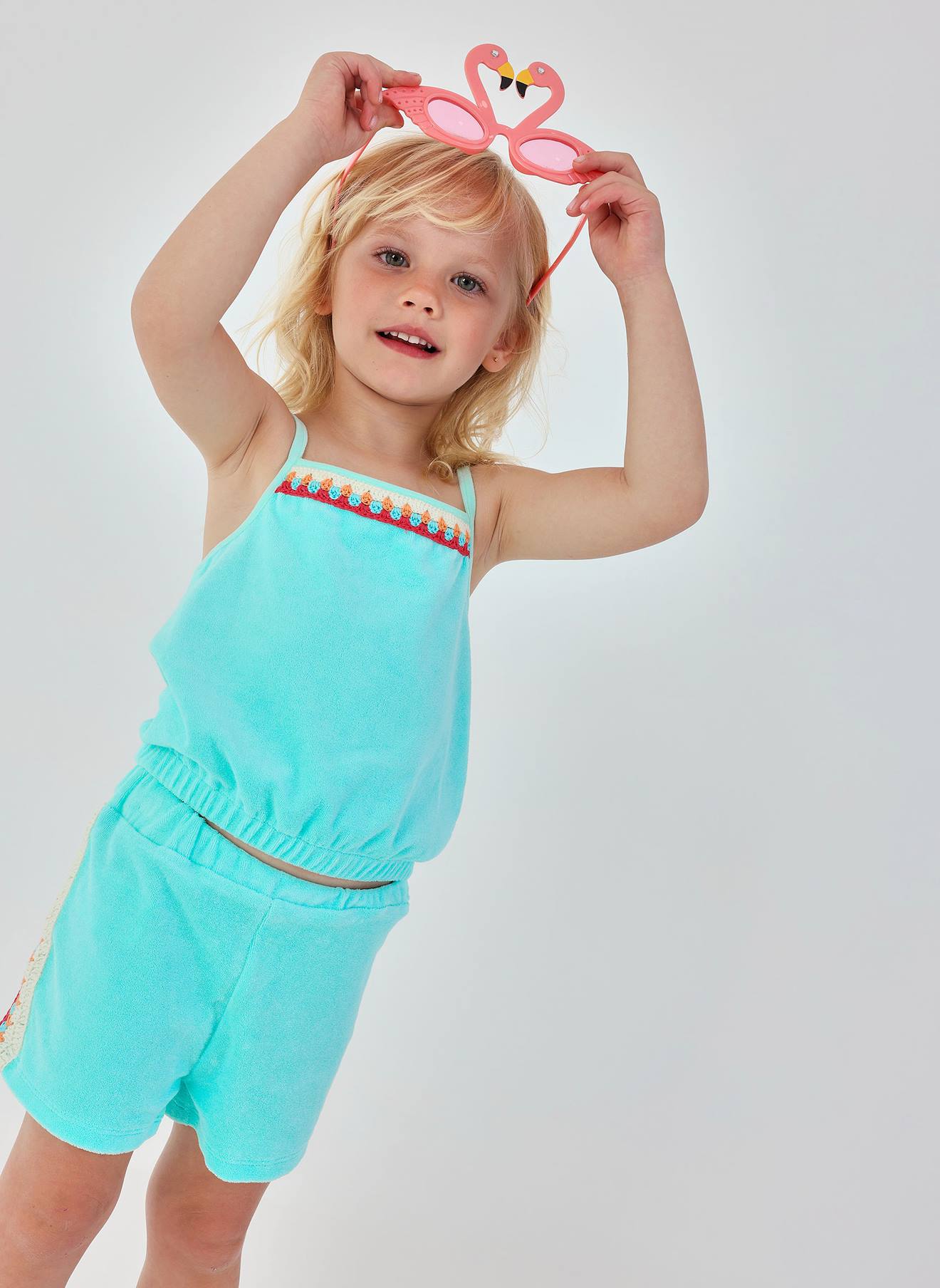 Ensemble Fille Top Et Short Bleu 13$