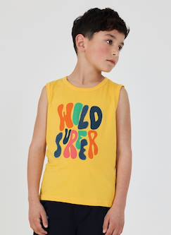Garçon-T-shirt, polo, sous-pull-Débardeur enfant coton