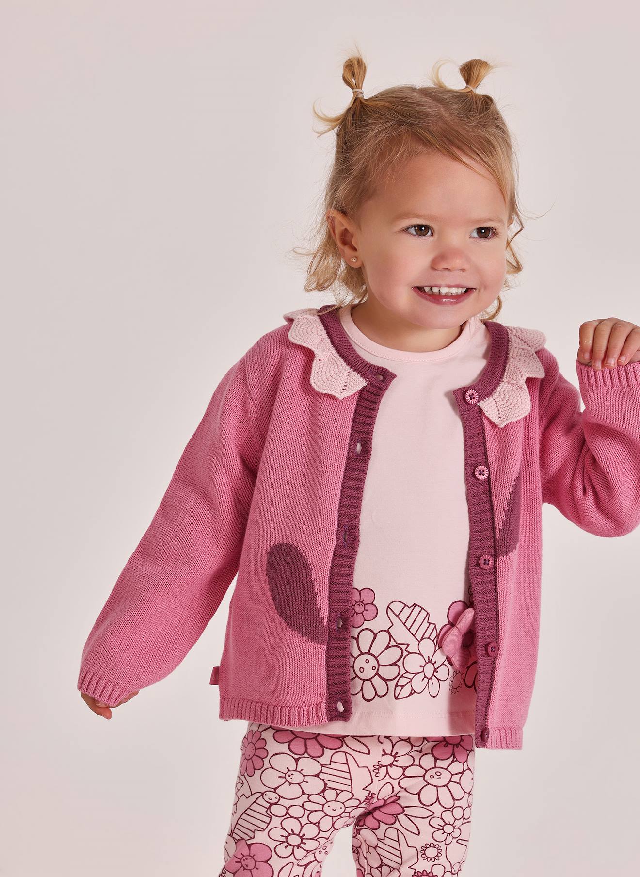 Gilet Bb Tricot Rose 15$