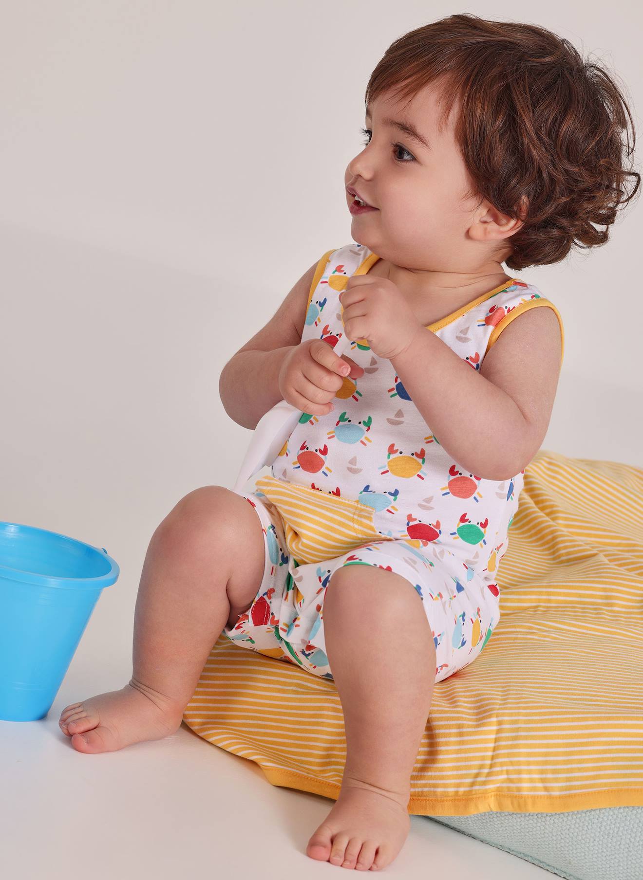 Barboteuse En Coton Imprimé Multicolore