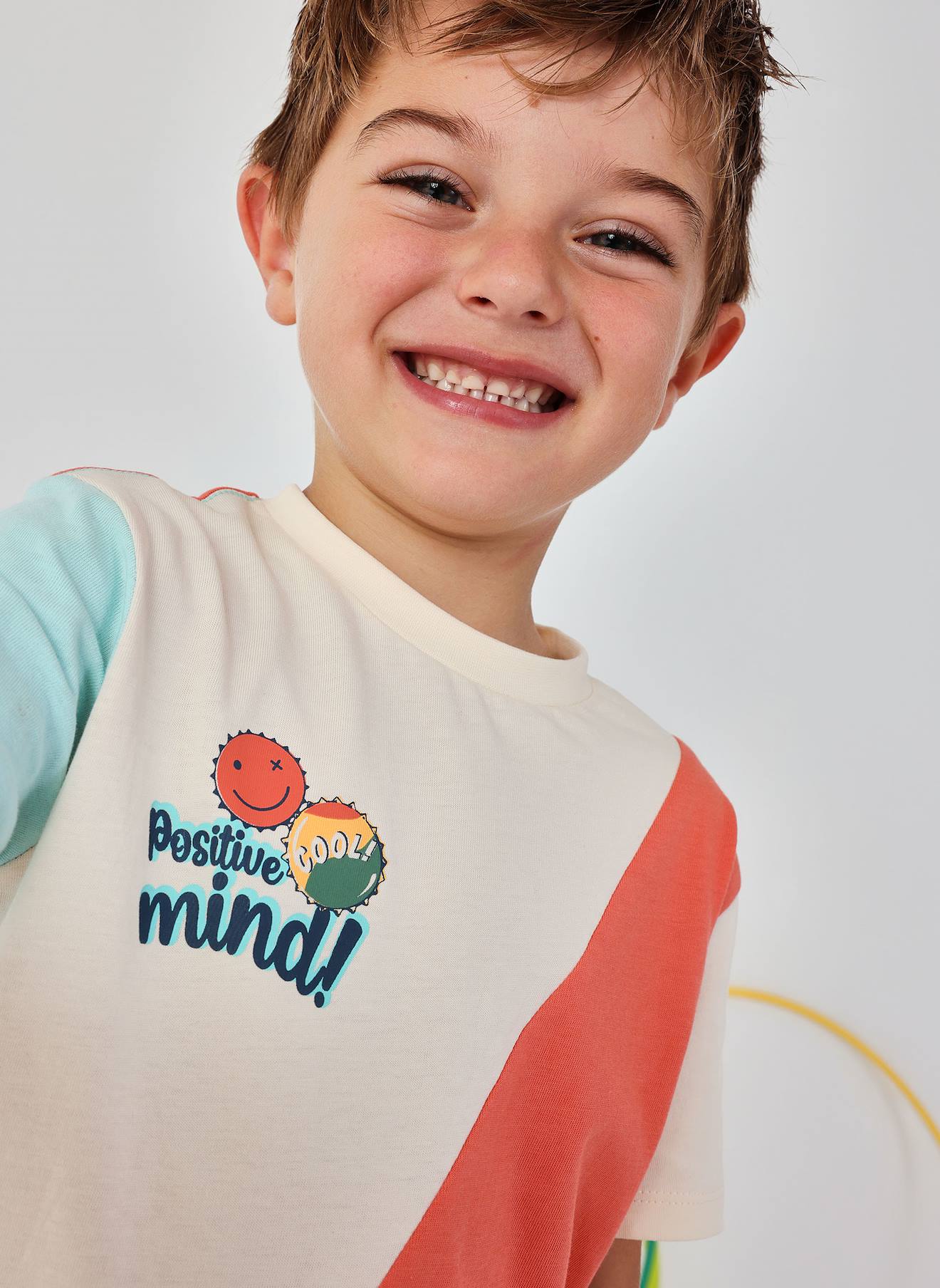 T-shirt Enfant Coton Block Orange T-shirt Enfant Coton Block Orange