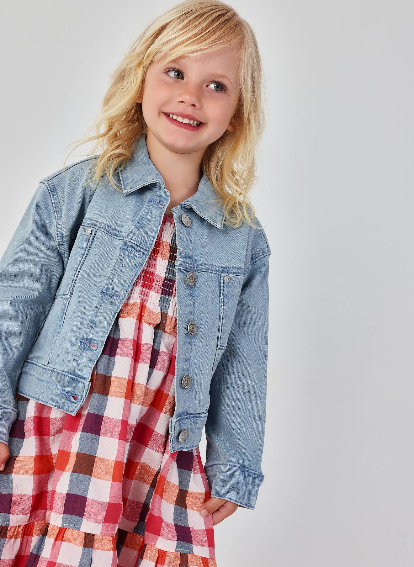 Veste En Denim Pour Fille Bleu
