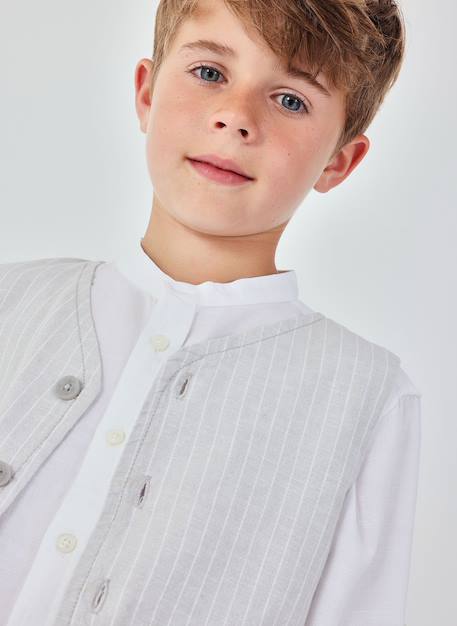 Garçon-Gilet enfant en lin rayé