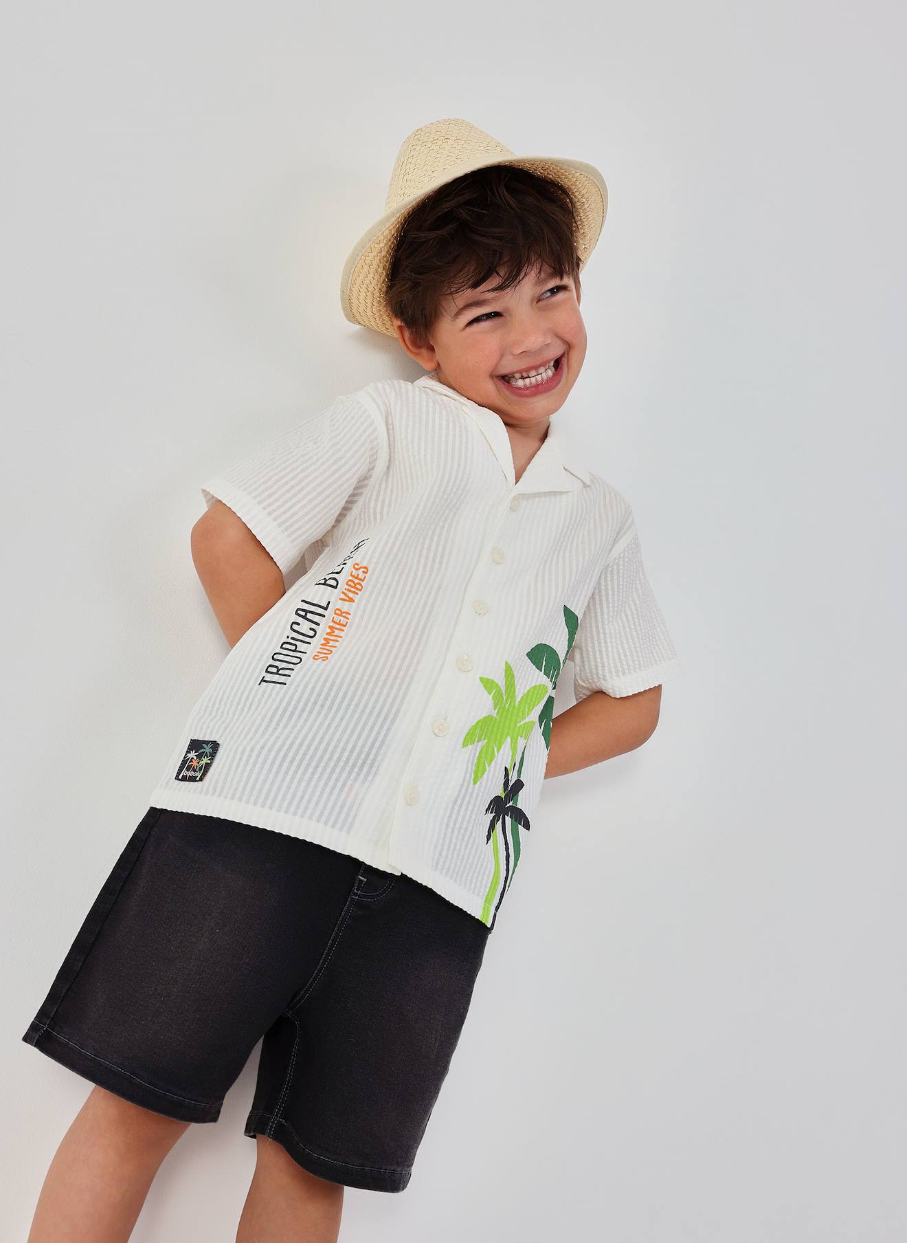 Chemise Popeline Palmiers Blanc 13 €