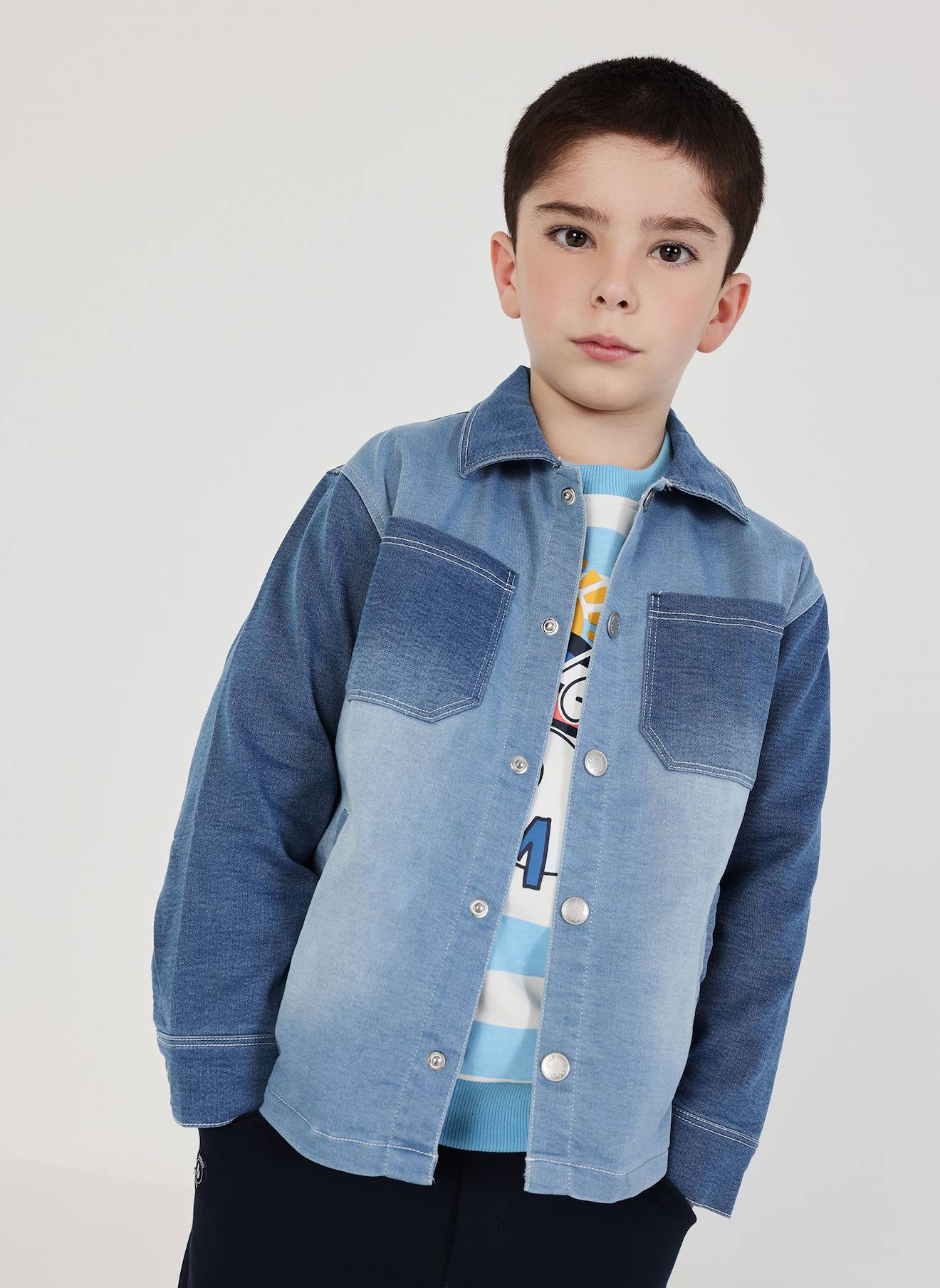 Surchemise Enfant En Denim Bleu