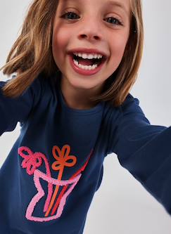 -T-shirt fille manches longues coton