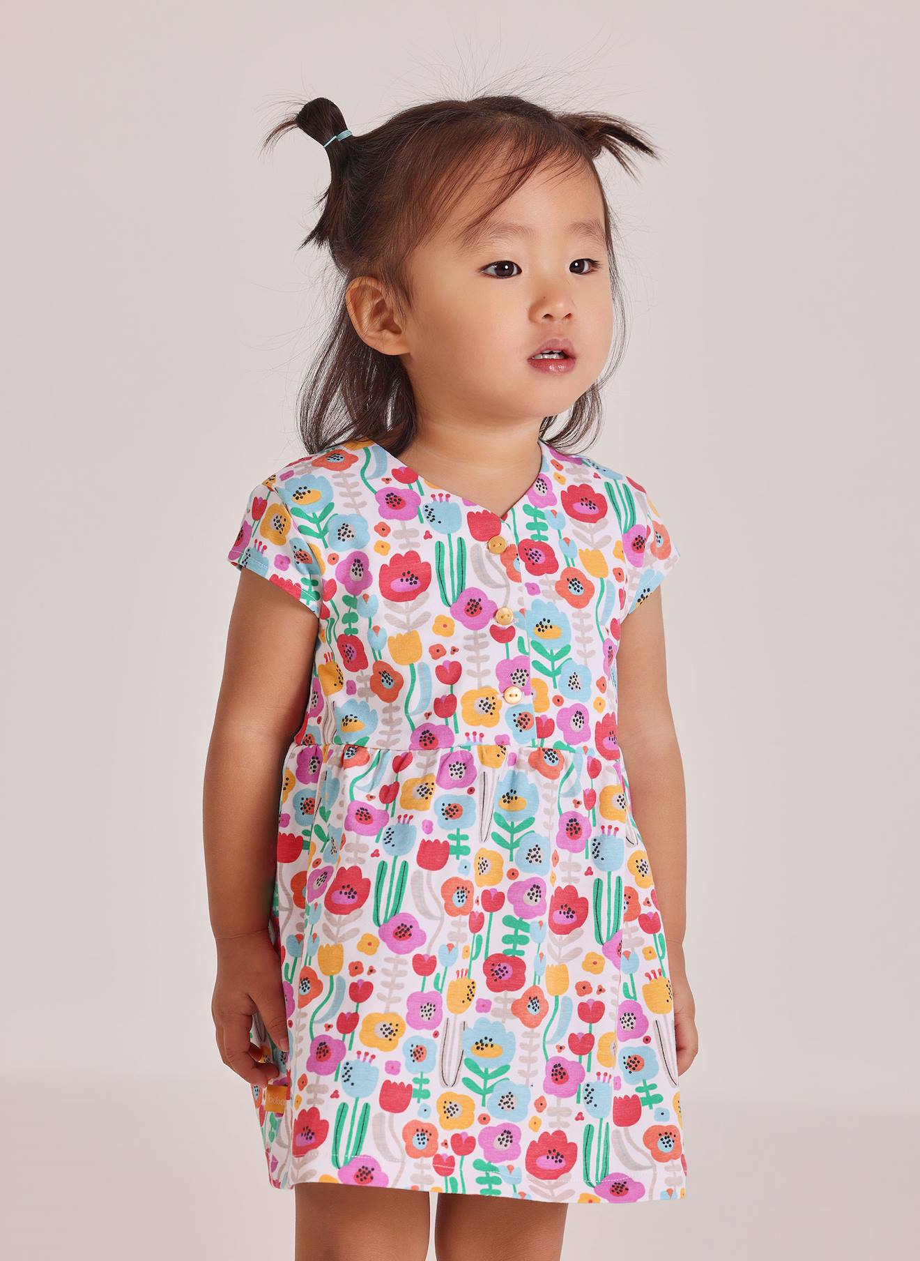 Robe Bébé En Tricot Imprimé Fleurs Multicolore