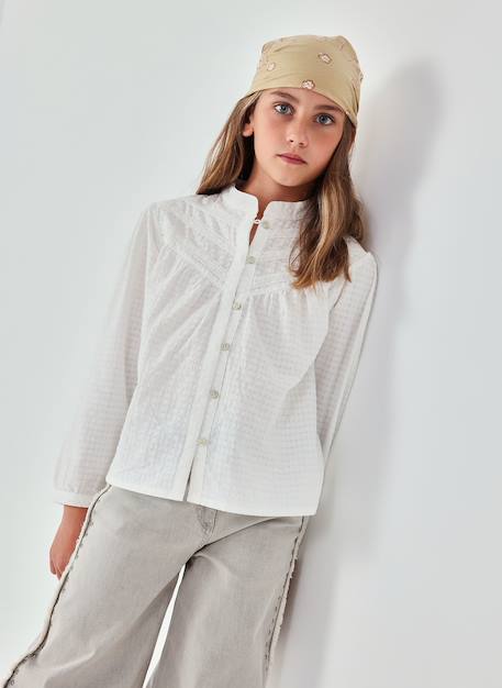 Fille-Chemise, blouse, tunique-Chemise fille coton