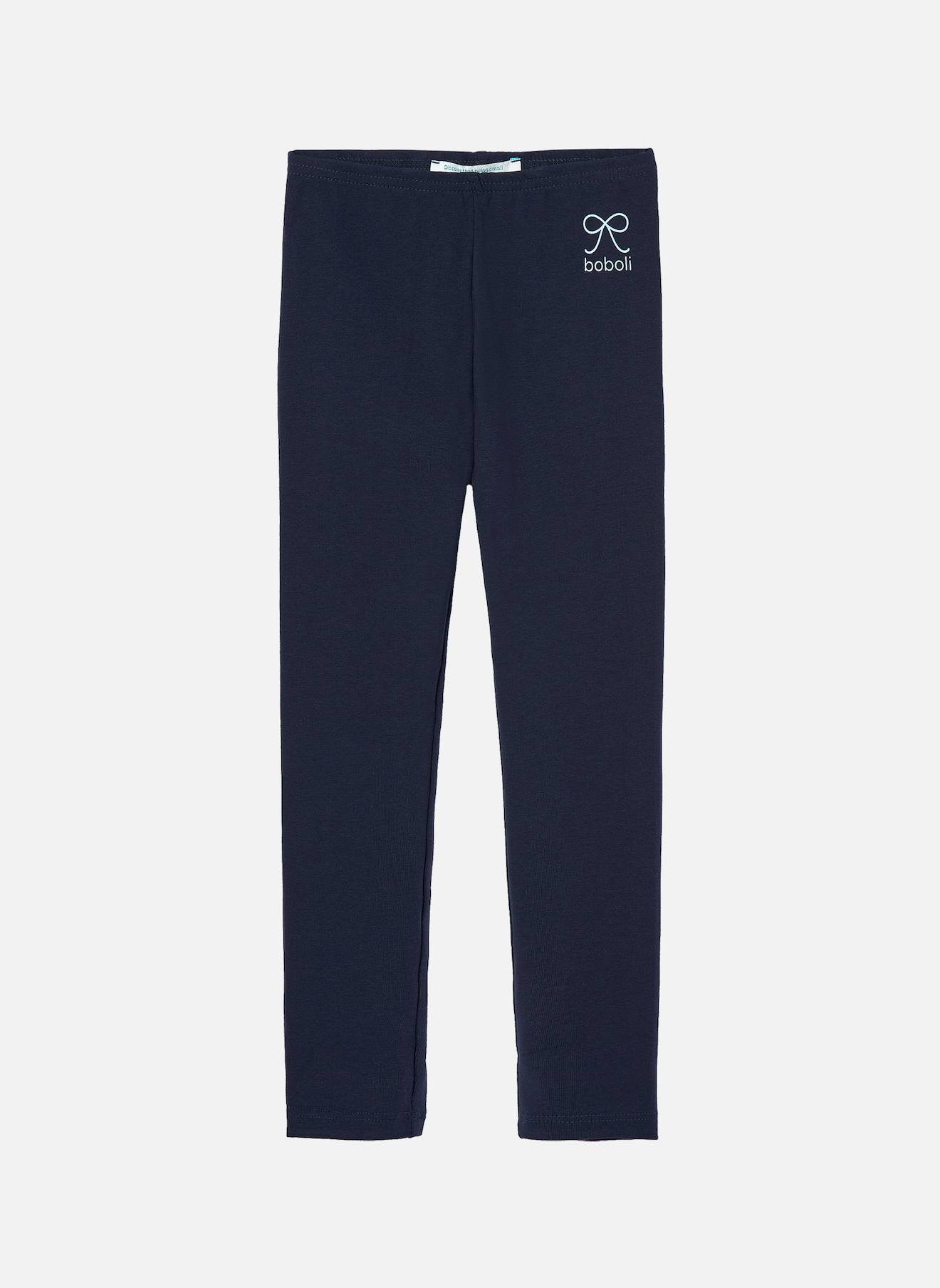 Legging Fille En Maille Avec Noeud Bleu