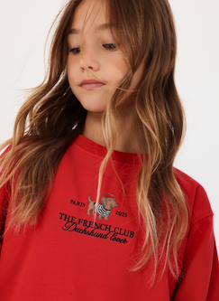-Sweat-shirt en molleton fille broderie chien