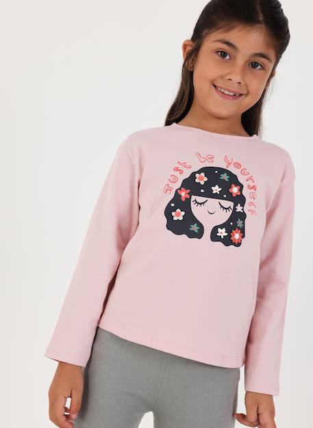 Fille-T-shirt en maille fille imprimé fille fleurs