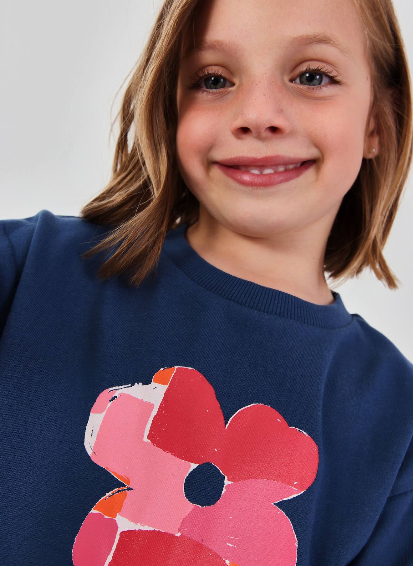 Sweat-shirt Fille Coton Bleu