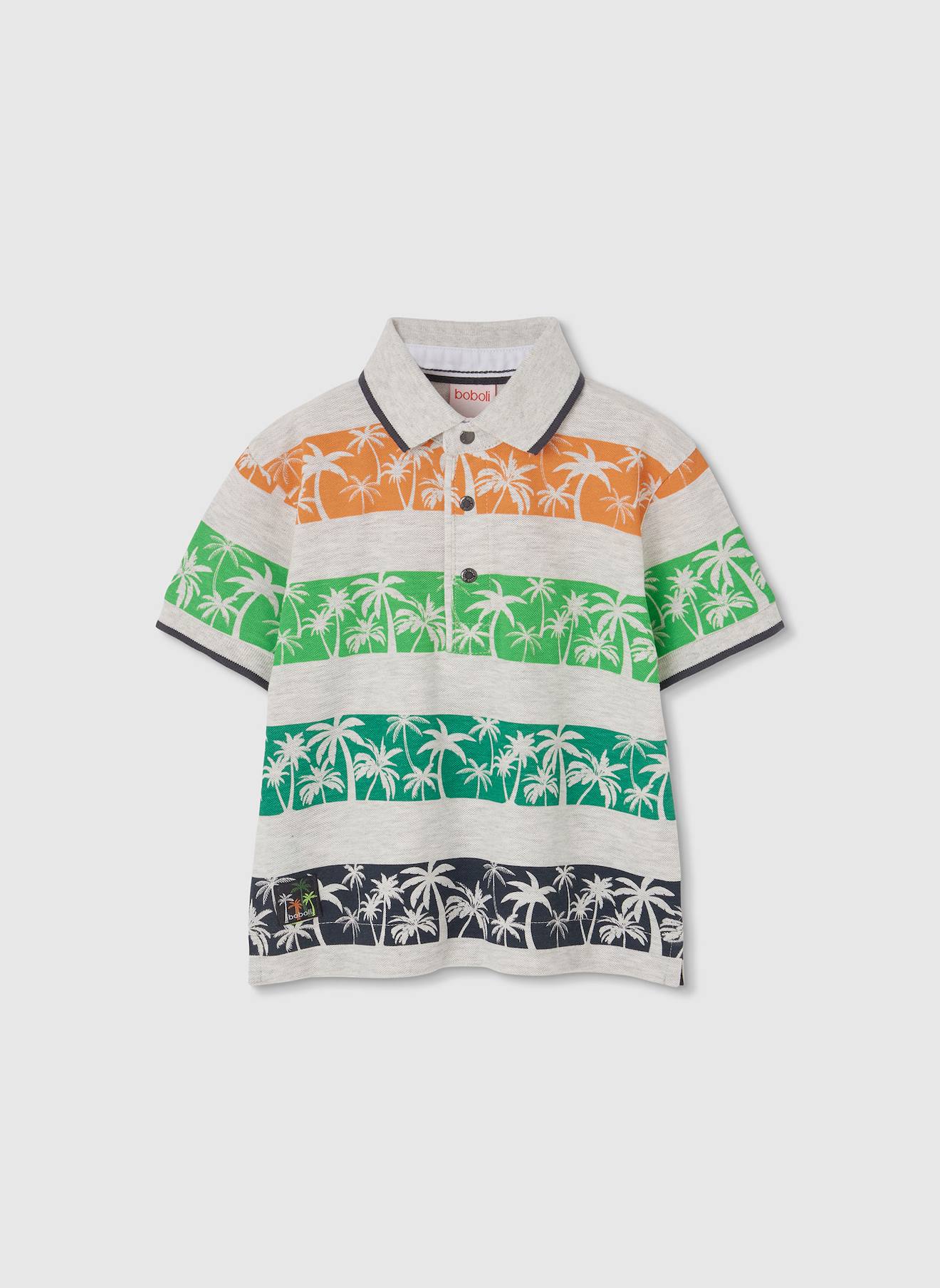 Polo En Coton Imprim Pour Garon Gris 10$