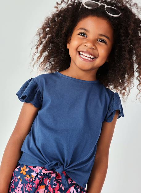 Fille-T-shirt fille avec volants