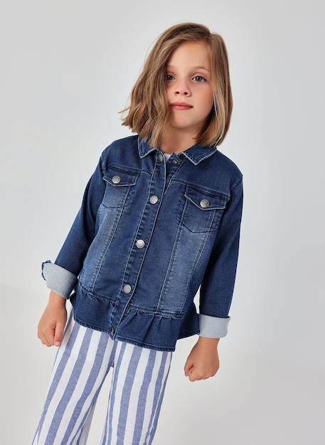 Fille-Manteau-Veste-Veste cotonen jean