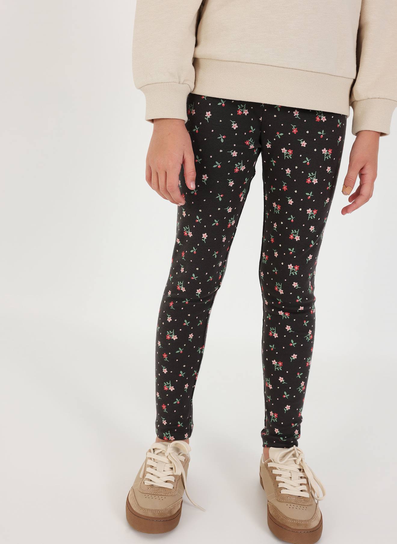 Legging Imprimé Fleurs Multicolore