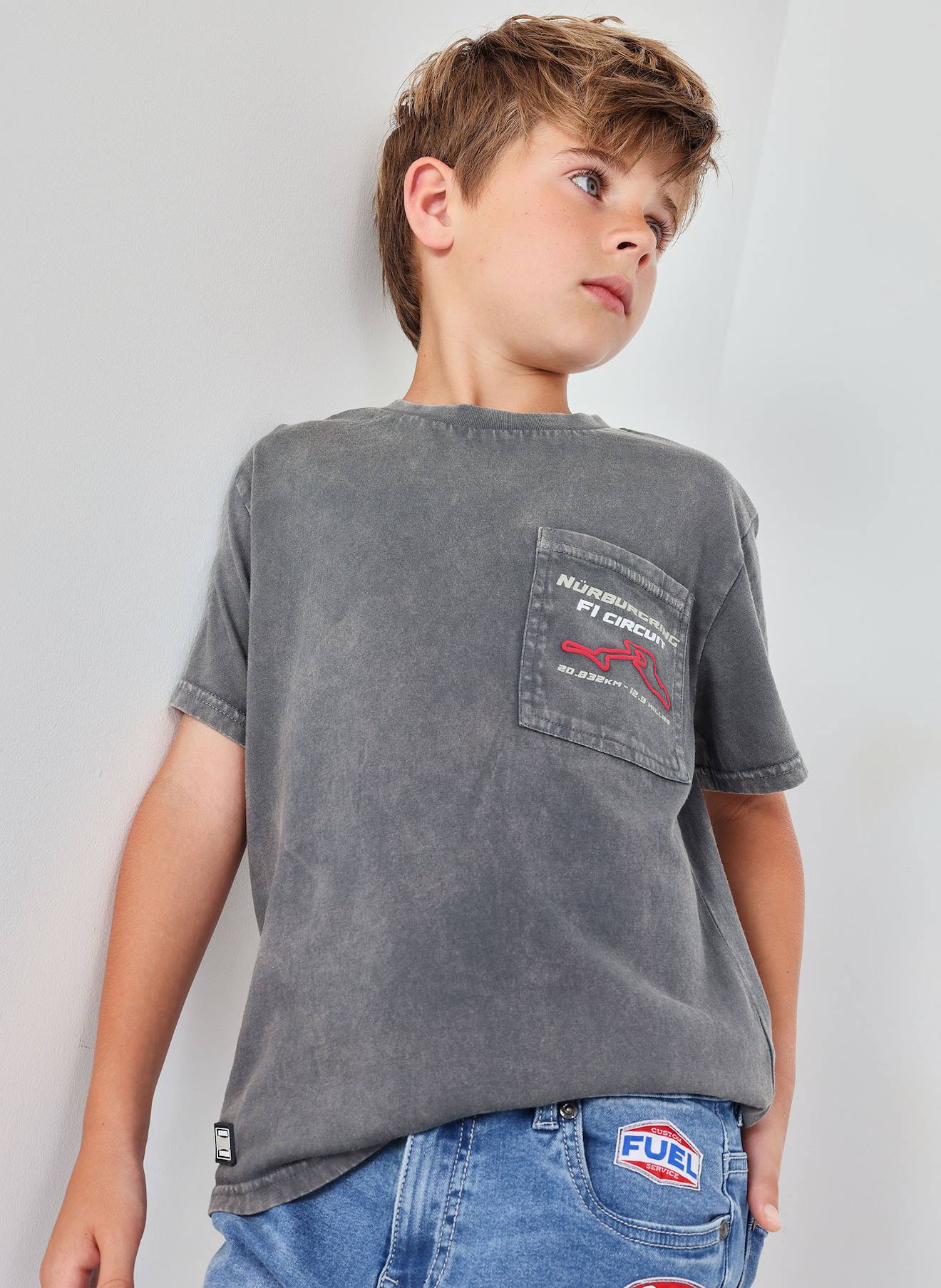 T-shirt Garçon Coton Gris T-shirt Garçon Coton Gris