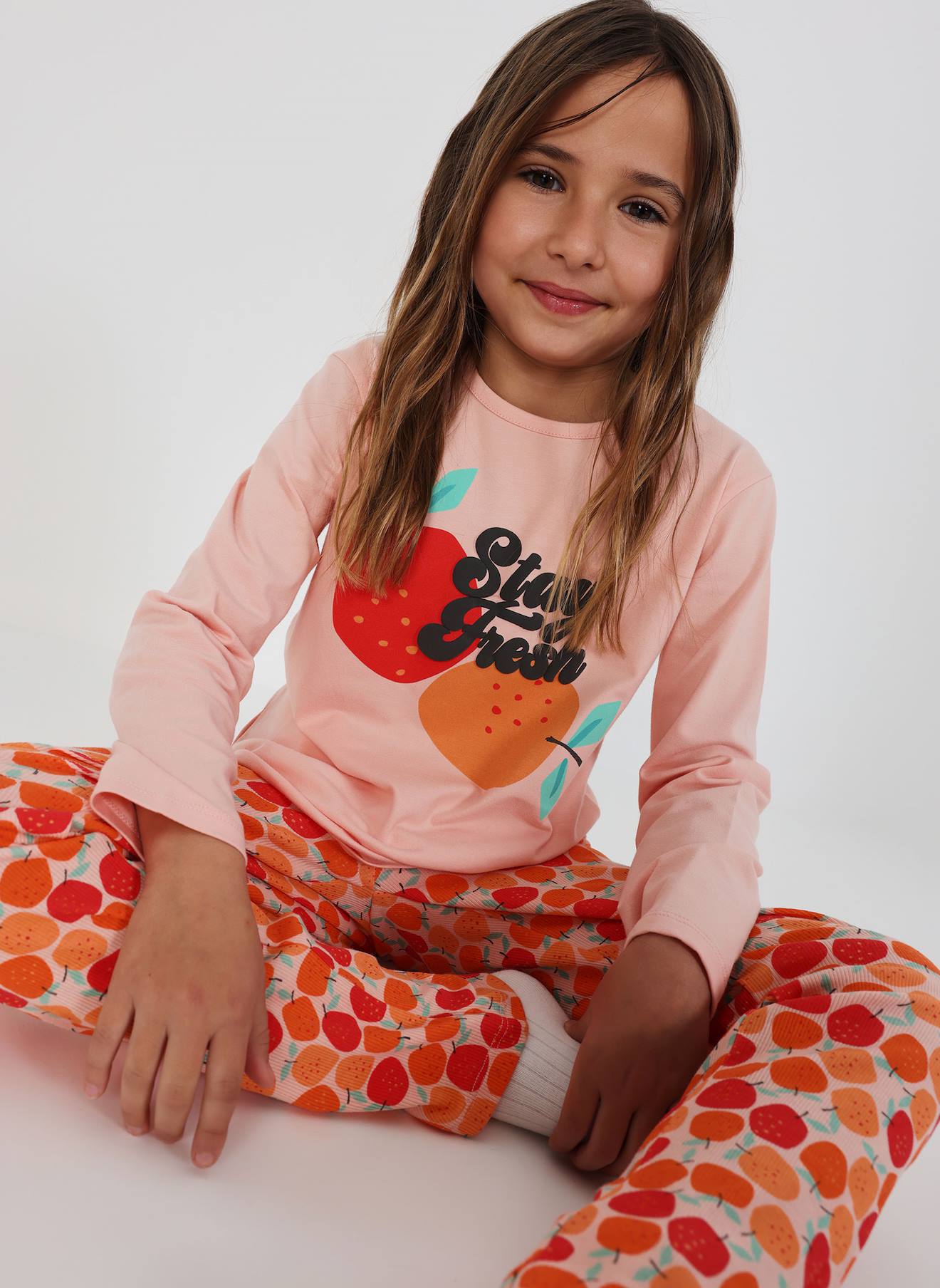 Pyjama Fille Manches Longues Imprim Orange 16 €