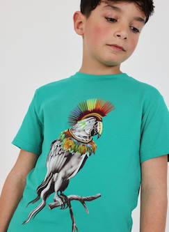 -T-shirt enfant coton perroquet