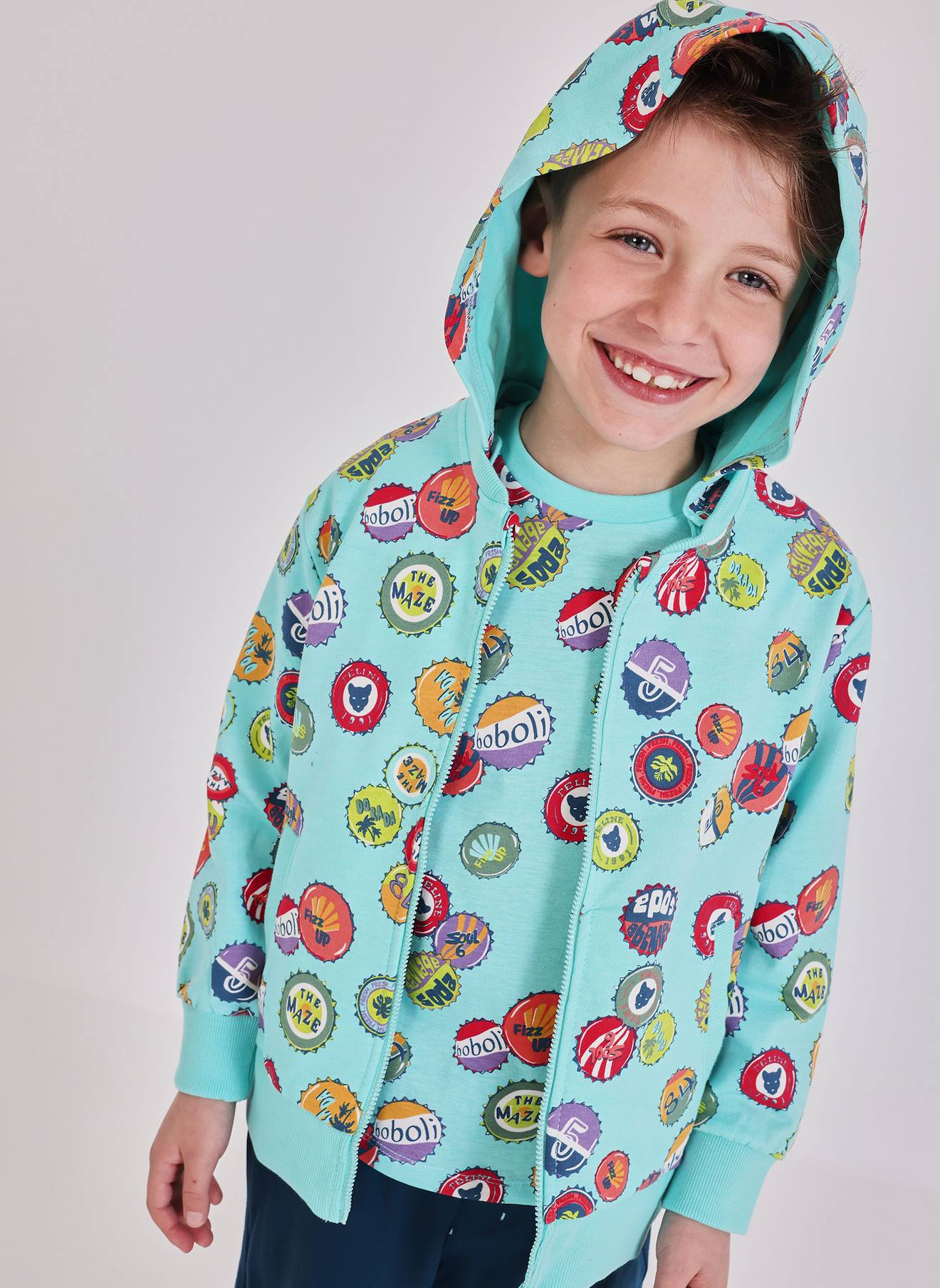 Sweat Zipp Capuche Imprim Multicolore 14 €