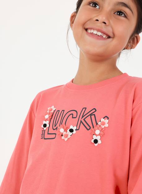 Fille-T-shirt en maille fille imprimé fleurs