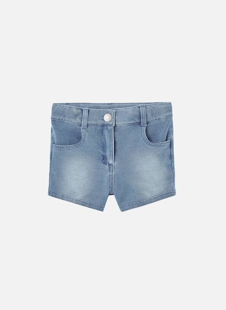Fille-Short en denim avec bouton et fermeture é