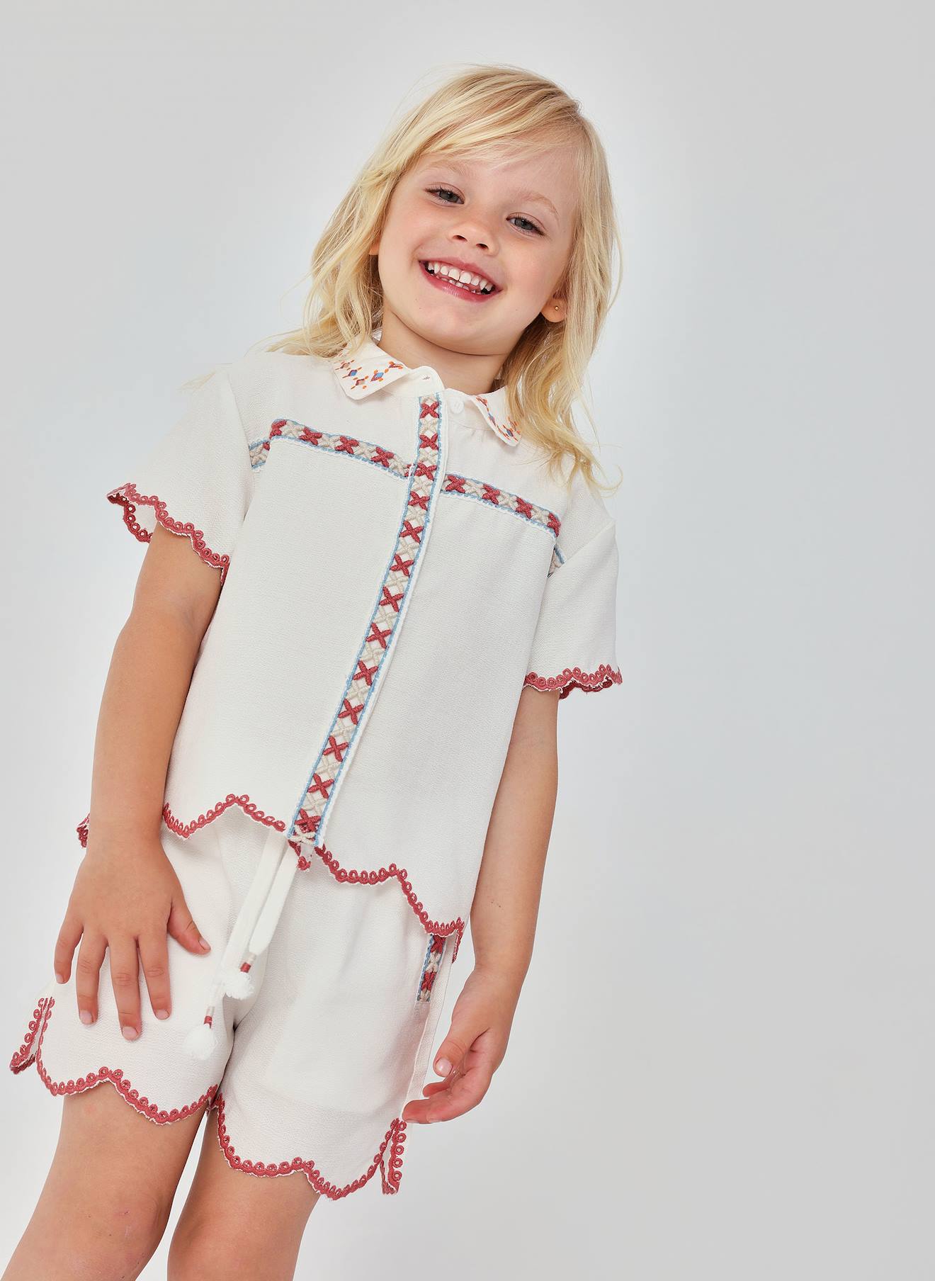 Short En Coton Fille Blanc 12$