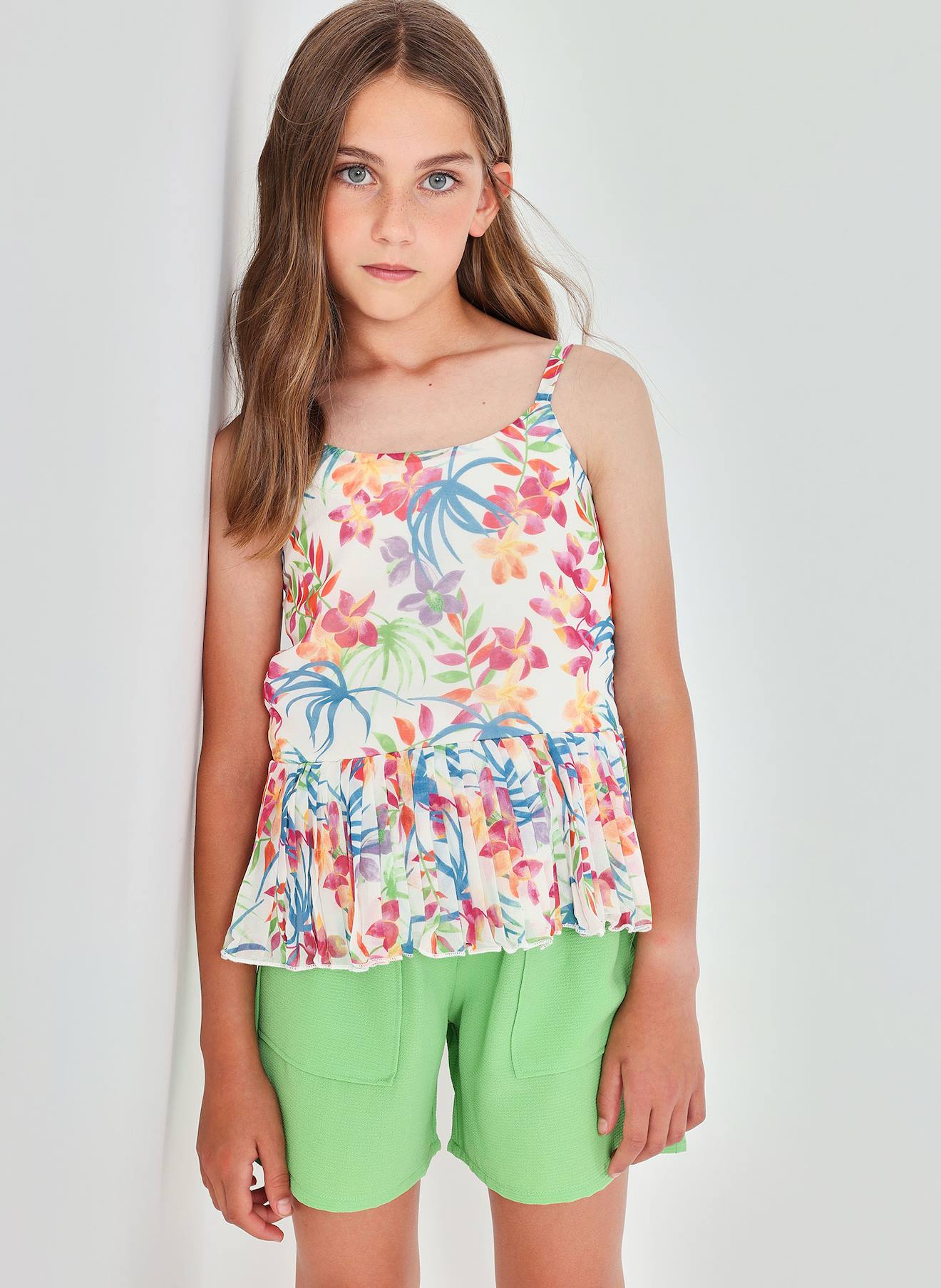 Short Taille Paperbag Pour Fille Vert 13$