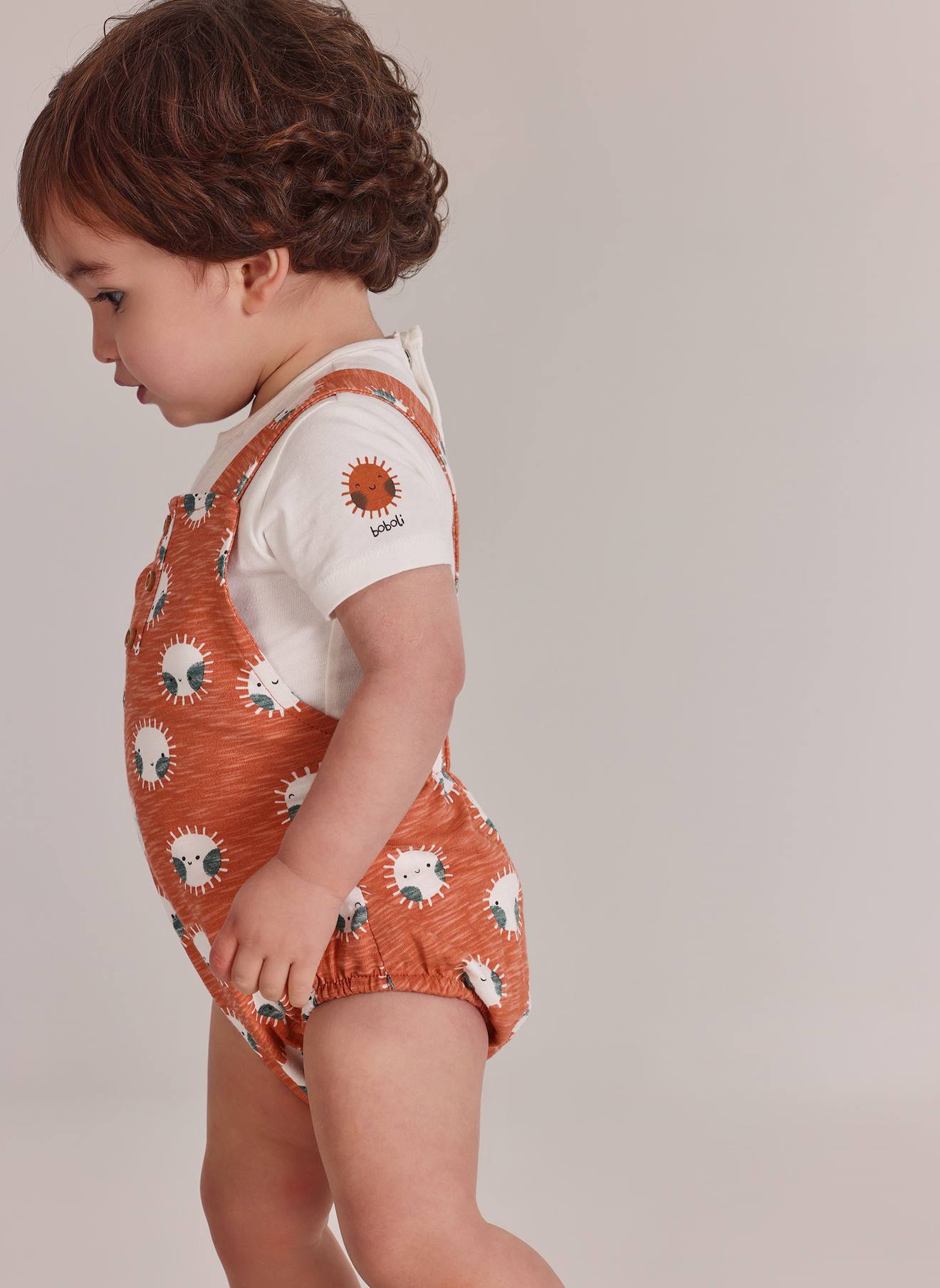 Barboteuse En Coton Imprimé Multicolore