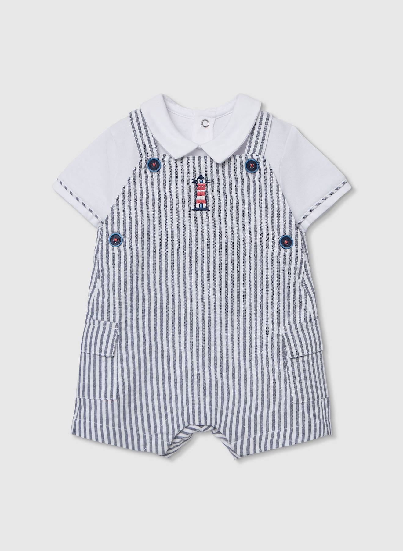 Ensemble Polo Et Salopette Bb Coton Multicolore 21$