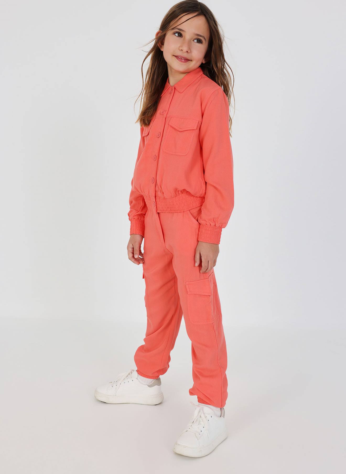 Pantalon Cargo Fille Rose