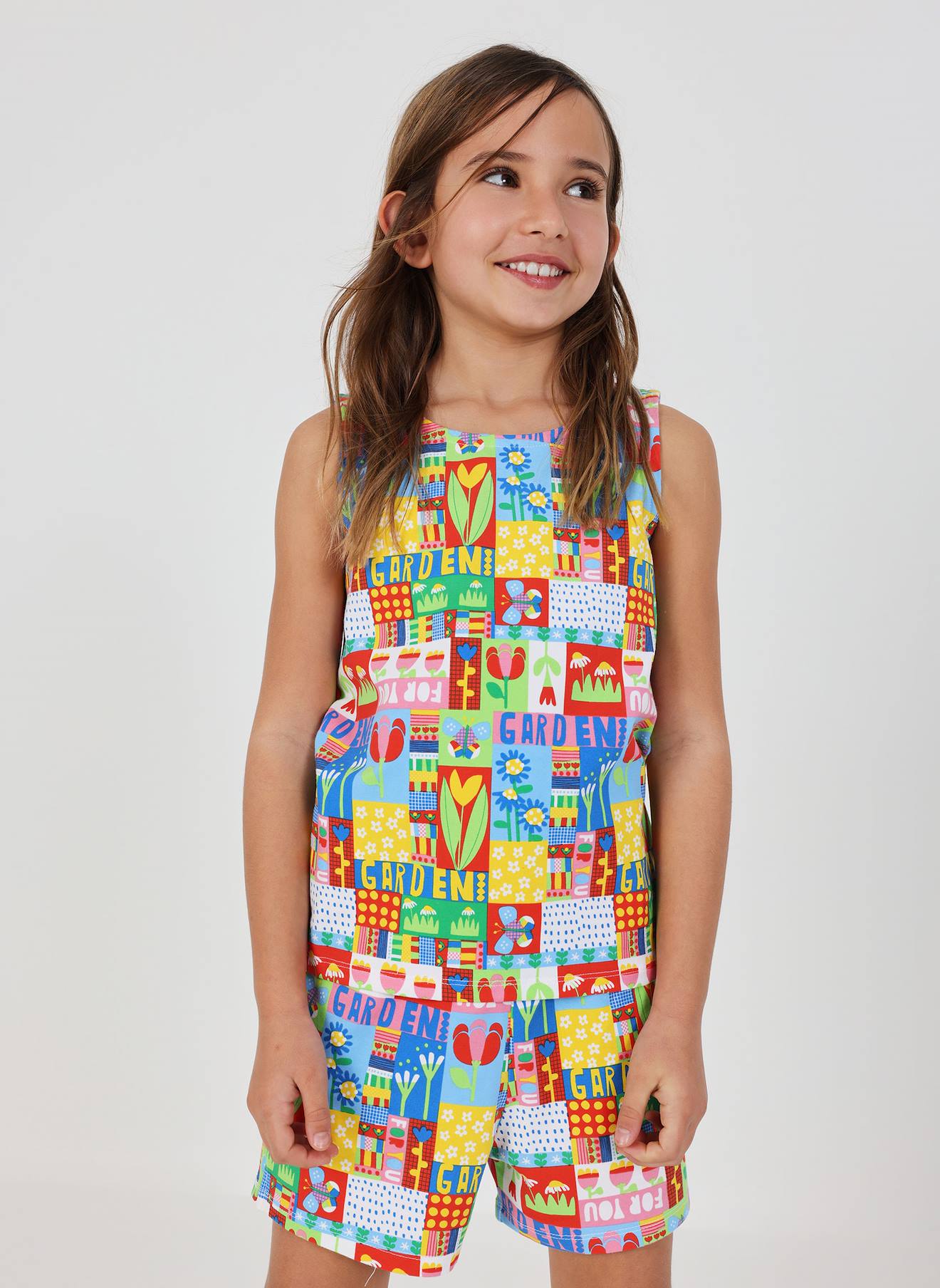 Pyjama Enfant Fille En Coton Imprimé Multicolore