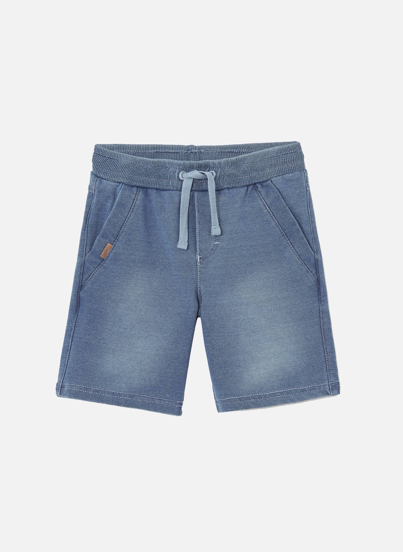 Short Garçon Tricot Avec Cordon De Serrage Bleu