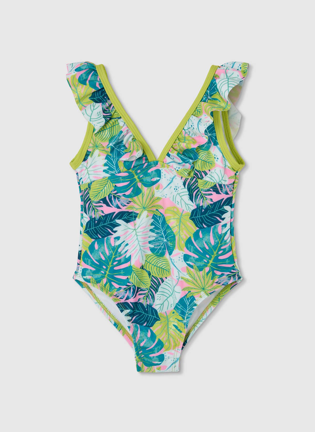 Maillot De Bain Fille Motif Feuilles Multicolore 13$