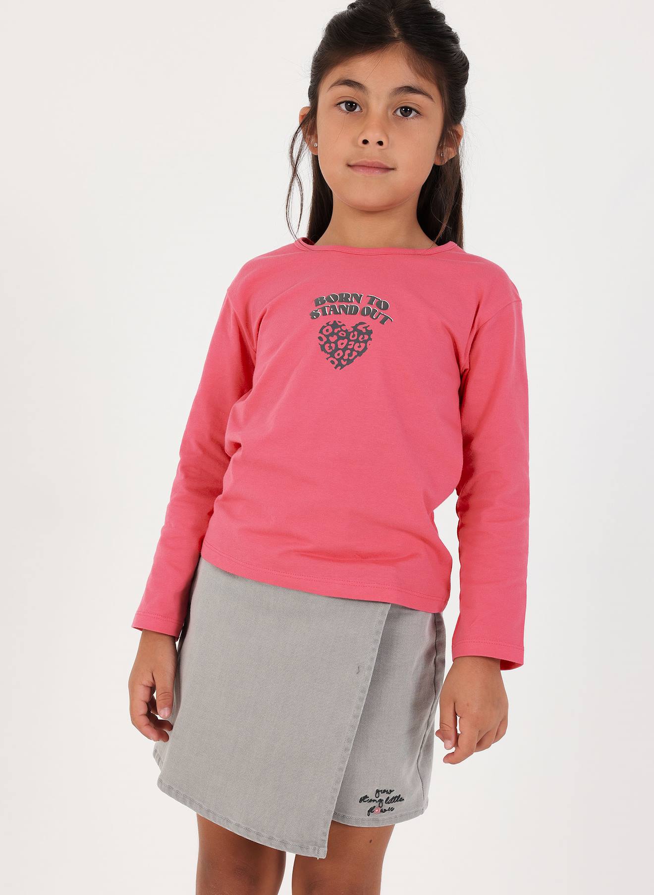 T-shirt En Maille Fille Imprimé Multicolore
