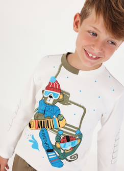 Garçon-T-shirt, polo, sous-pull-T-shirt-T-shirt en maille garçon imprimé singes snowboard