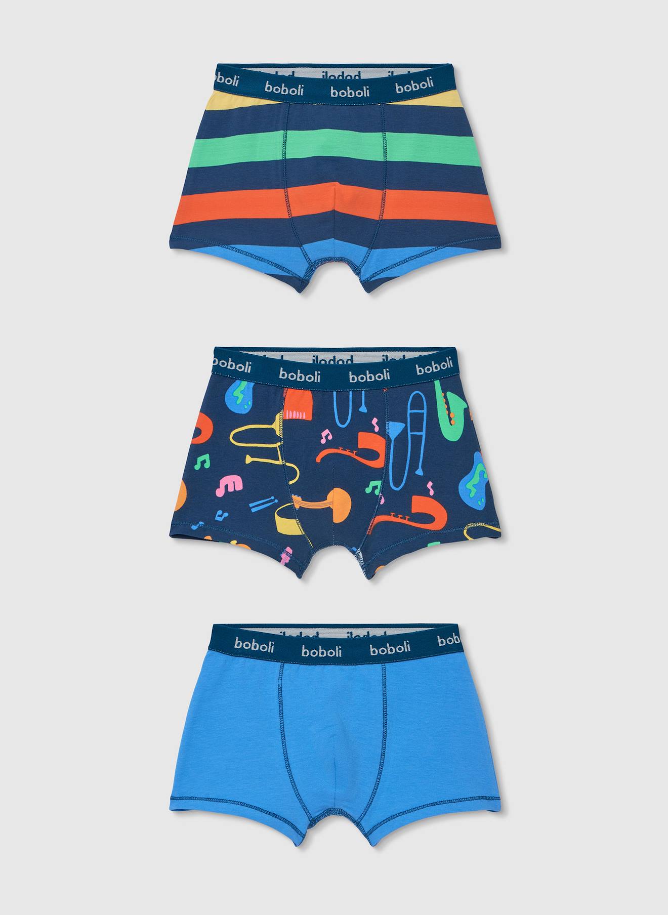 Lot De 3 Boxers Imprims Multicolore 10$