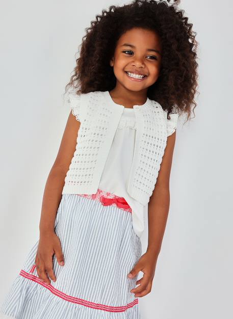 Fille-Pull, gilet, sweat-Gilet-Gilet fille coton