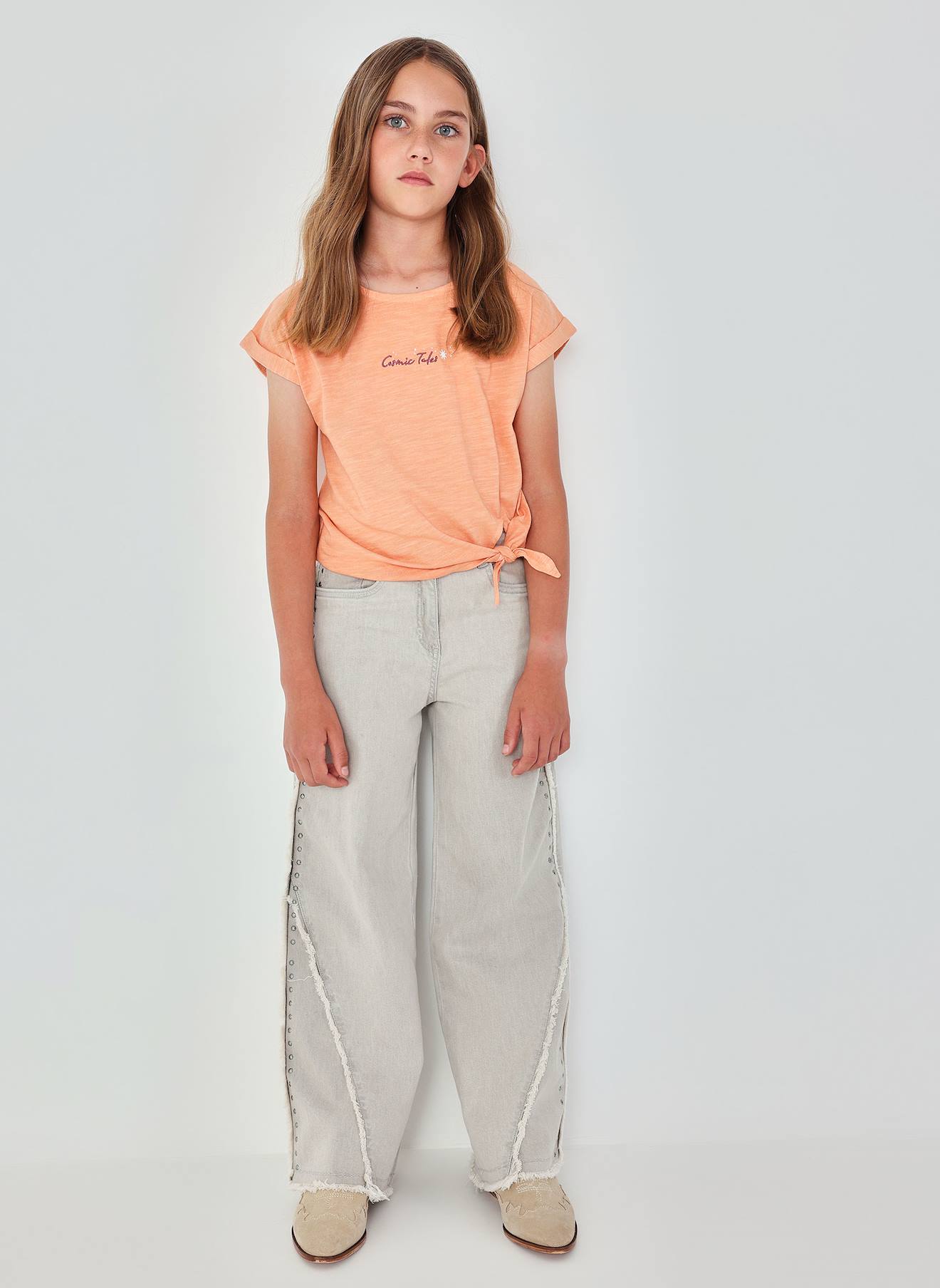 Pantalon Fille Denim Gris Pantalon Fille Denim Gris