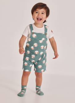 -Ensemble bébé t-shirt et salopette en coton imprimé