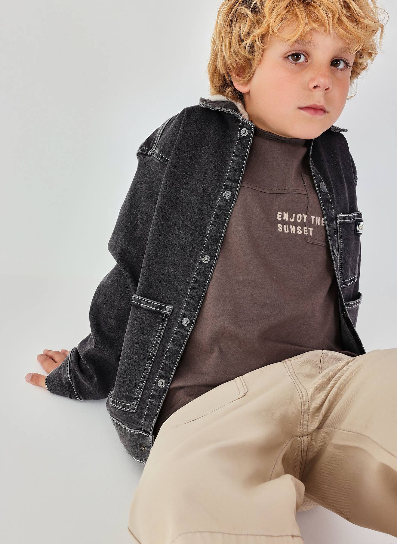 Veste En Jean Pour Garçon Gris