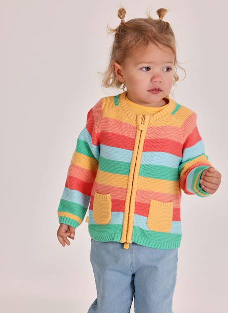 Bébé-Gilet bébé rayé en maille