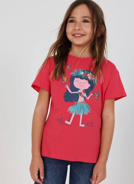 T-shirt fille coton avec imprimé  - vertbaudet enfant